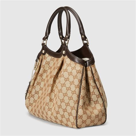 gucci brown gg canvas handle bag|gucci handbags sukey medium tote.